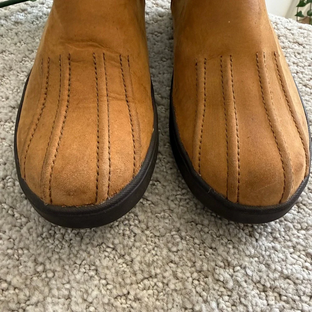 BARBOUR Tan NUBUCK Leather Chelsea Duck Boots Women 8‎ PULL ON LUXURY
